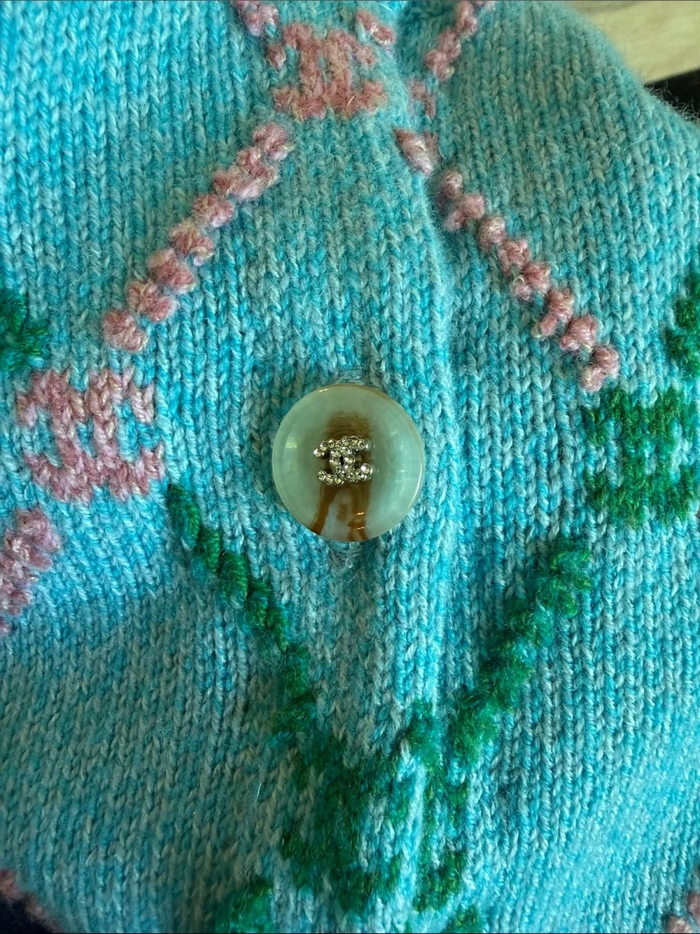 Chanel Cashmere CC Logo Cardigan Sweater